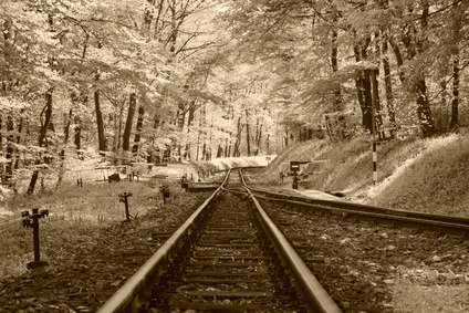 rail tracks sepia