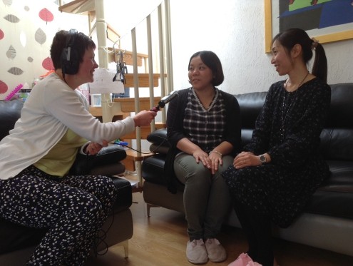 Interviewing Megumi Sakurai with Kyoko Emoto