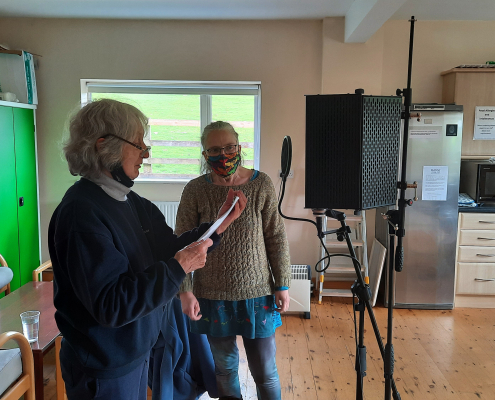 Recording Elsdon Village Hall with Beryl